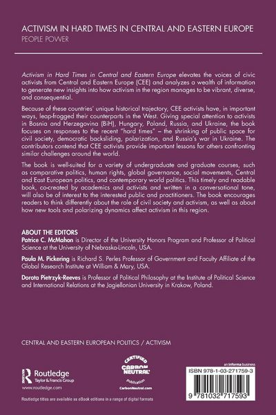 Produktbild: Activism in Hard Times in Central and Eastern Europe