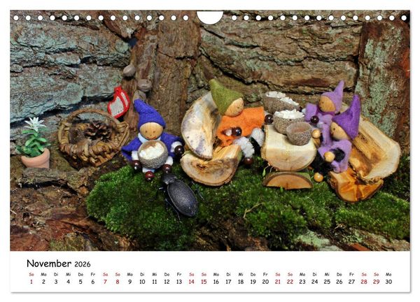 Produktbild: Die Abenteuer der vier kleinen Wichtel (Wandkalender 2026 DIN A4 quer), CALVENDO Monatskalender