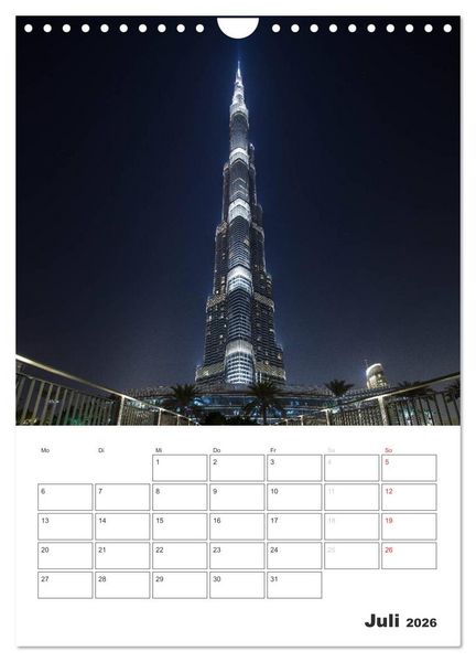 Produktbild: Vertical Dubai 2026 (Wandkalender 2026 DIN A4 hoch), CALVENDO Monatskalender