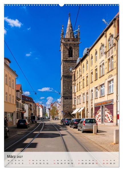 Produktbild: Ein Blick auf Erfurt in Farbe (hochwertiger Premium Wandkalender 2027 DIN A2 hoch), Kunstdruck in Hochglanz