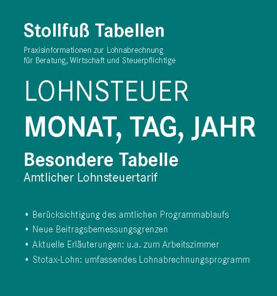 Produktbild: Tabelle, Lohnsteuer 2025 Monat, Tag, Jahr Sonderausgabe August