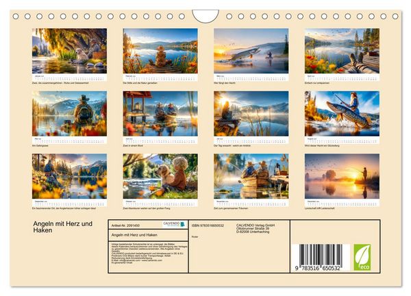Produktbild: Angeln mit Herz und Haken (Wandkalender 2026 DIN A4 quer), CALVENDO Monatskalender