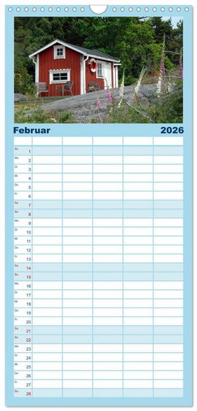 Produktbild: Familienplaner 2026 - Wundervolles Schweden mit 5 Spalten (Wandkalender, 21 x 45 cm) CALVENDO