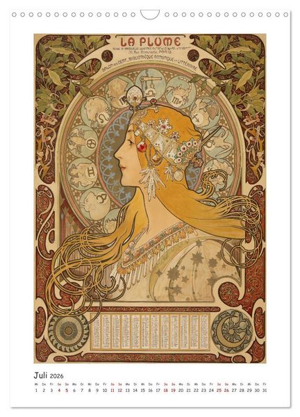 Produktbild: Alfons Mucha - Eine Hommage in zw&ouml;lf Monaten (Wandkalender 2026 DIN A3 hoch), CALVENDO Monatskalender