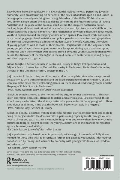 Produktbild: Young People and the Shaping of Public Space in Melbourne, 1870-1914