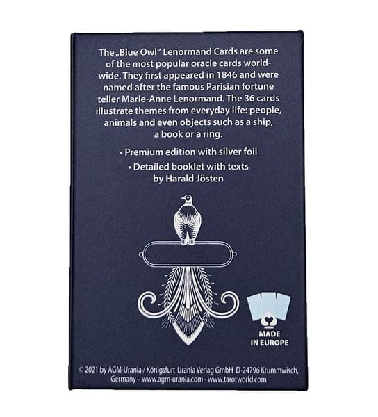 Produktbild: Lenormand Blue Owl (Silver Edition) - Marie-Anne Lenormand (English Lenormand Cards)