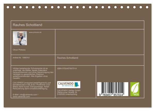 Produktbild: Rauhes Schottland (Tischkalender 2026 DIN A5 quer), CALVENDO Monatskalender