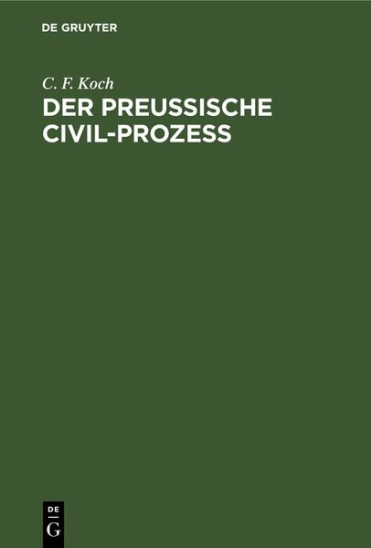 Produktbild: Der preussische Civil-Prozess
