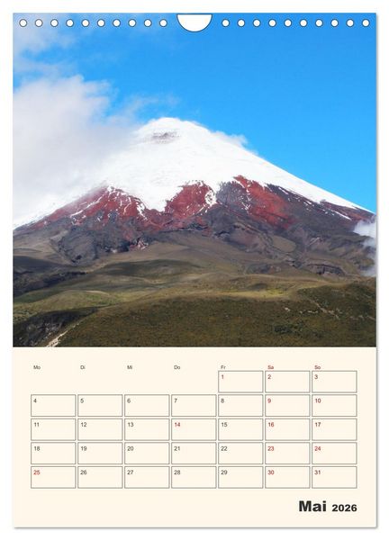 Produktbild: Ecuador - Terminplaner (Wandkalender 2026 DIN A4 hoch), CALVENDO Monatskalender