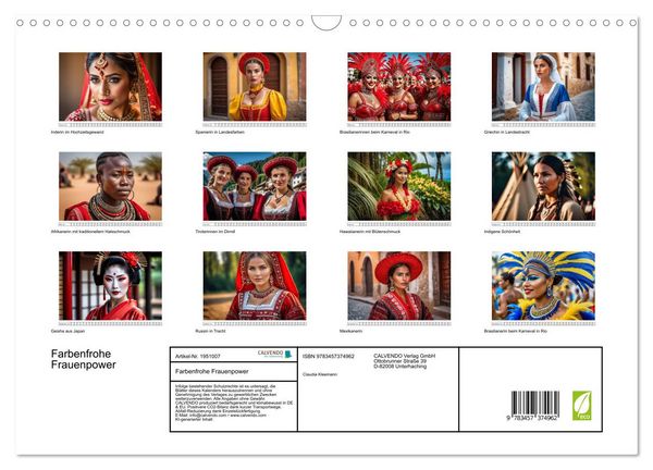 Produktbild: Farbenfrohe Frauenpower (Wandkalender 2026 DIN A3 quer), CALVENDO Monatskalender