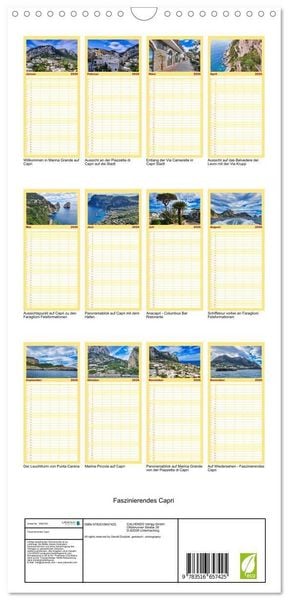 Produktbild: Familienplaner 2026 - Faszinierendes Capri mit 5 Spalten (Wandkalender, 21 x 45 cm) CALVENDO
