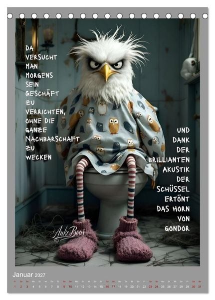 Produktbild: B&ouml;se M&ouml;wen - Kackkalender f&uuml;rs Klo (Tischkalender 2027 DIN A5 hoch), CALVENDO Monatskalender