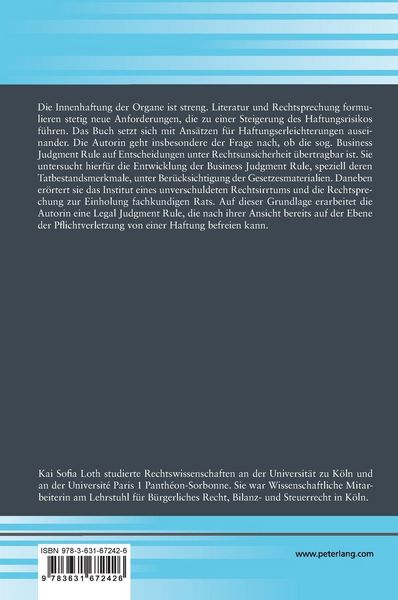 Produktbild: Die Haftung der Organe einer Aktiengesellschaft bei Entscheidungen unter Rechtsunsicherheit