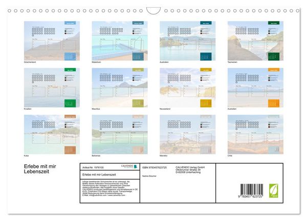 Produktbild: Erlebe mit mir Lebenszeit (Wandkalender 2026 DIN A3 quer), CALVENDO Monatskalender