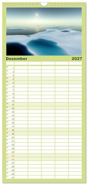 Produktbild: Familienplaner 2027 - Bezaubernde Landschaften mit 5 Spalten (Wandkalender, 21 x 45 cm) CALVENDO
