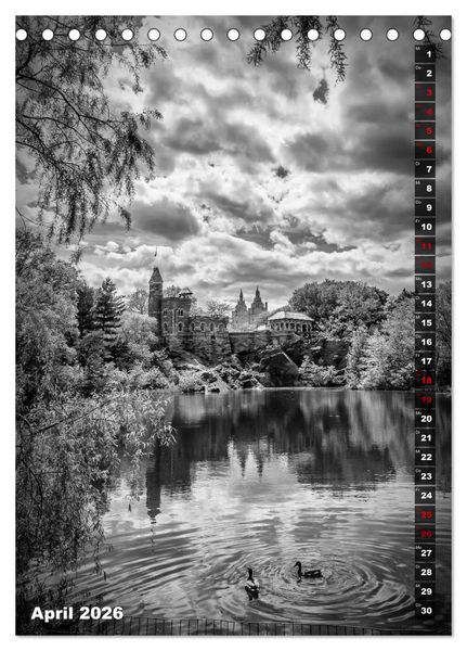 Produktbild: NEW YORK CITY Monochrome Stadtansichten (Tischkalender 2026 DIN A5 hoch), CALVENDO Monatskalender
