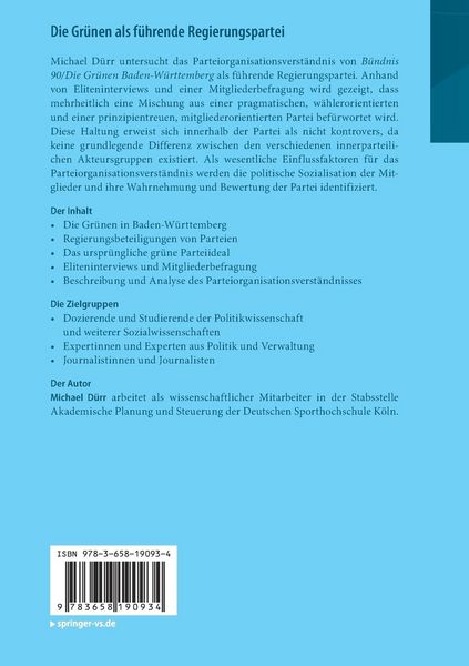 Produktbild: Die Gr&uuml;nen als f&uuml;hrende Regierungspartei