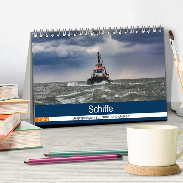 Produktbild: Schiffe - Begegnungen auf Nord- und Ostsee (Tischkalender 2026 DIN A5 quer), CALVENDO Monatskalender