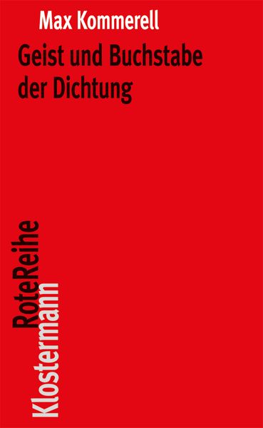 Produktbild: Geist und Buchstabe der Dichtung