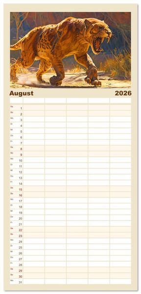 Produktbild: Familienplaner 2026 - Vergessene Wunder - Ein Jahr mit ausgestorbenen Tieren mit 5 Spalten (Wandkalender, 21 x 45 cm) CALVENDO