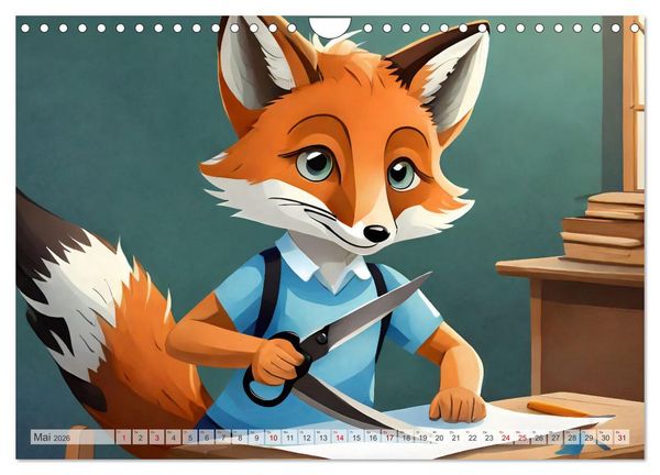 Produktbild: Schlaufuchs - Abenteuer Schule (Wandkalender 2026 DIN A4 quer), CALVENDO Monatskalender
