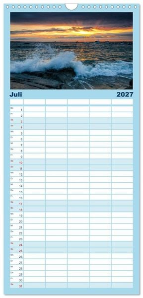 Produktbild: Familienplaner 2027 - Faszination Meer und Wolken mit 5 Spalten (Wandkalender, 21 x 45 cm) CALVENDO