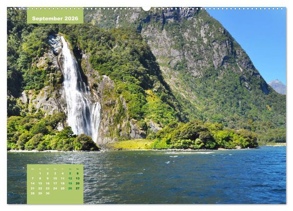 Produktbild: Erlebe mit mir die H&ouml;hepunkte von Neuseeland (hochwertiger Premium Wandkalender 2026 DIN A2 quer), Kunstdruck in Hochglanz