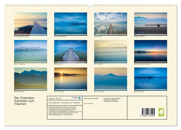 Produktbild: Der Chiemsee - Ansichten zum Tr&auml;umen (hochwertiger Premium Wandkalender 2026 DIN A2 quer), Kunstdruck in Hochglanz