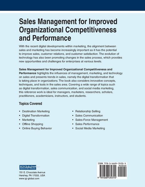 Produktbild: Sales Management for Improved Organizational Competitiveness and Performance