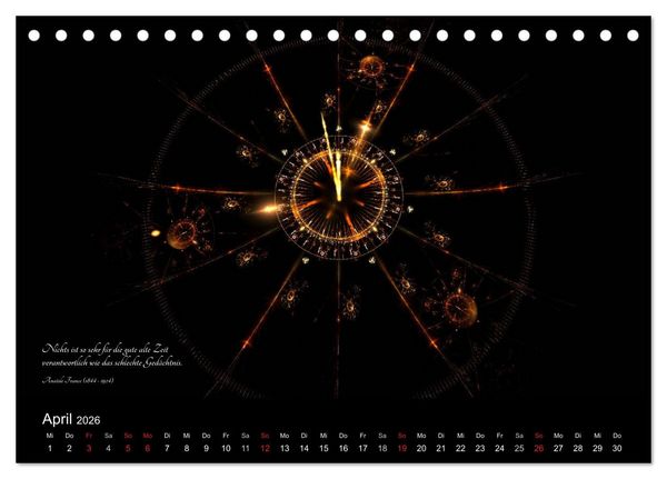 Produktbild: Zeit 2026 - Grafiken und Zitate (Tischkalender 2026 DIN A5 quer), CALVENDO Monatskalender