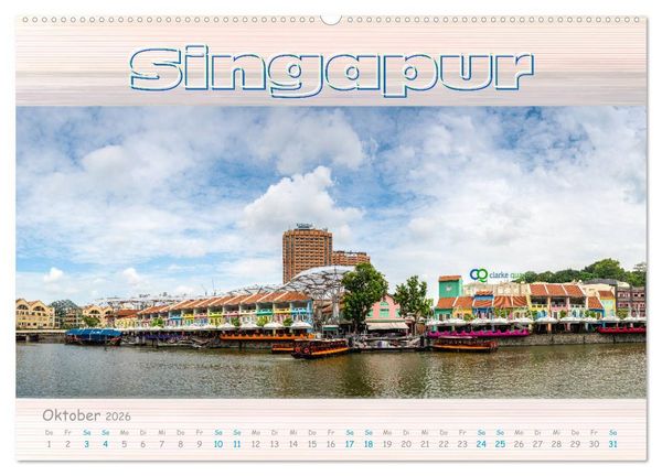Produktbild: Singapur als Panorama (hochwertiger Premium Wandkalender 2026 DIN A2 quer), Kunstdruck in Hochglanz