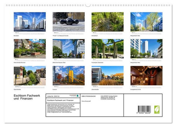 Produktbild: Eschborn Fachwerk und Finanzen (hochwertiger Premium Wandkalender 2027 DIN A2 quer), Kunstdruck in Hochglanz