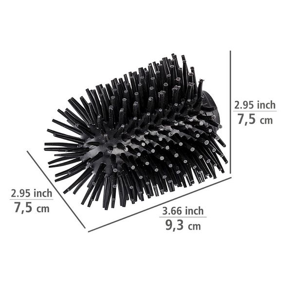 Produktbild: Ersatzb&uuml;rste WC-Garnitur 4er, schwarz, Silikon, &Oslash;7,5x9,3 cm, anti-haft wirkung f&uuml;r leichtes reinigen