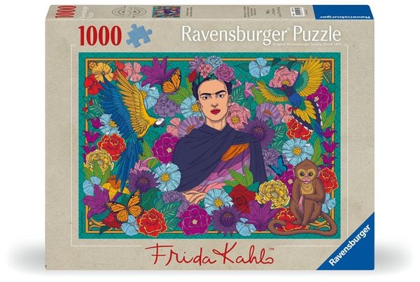 Produktbild: Erwachsenenpuzzle 1000 Teile - Frida Kahlo's Paradies: Papageien, Affen und Bl&uuml;ten