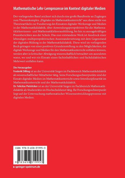 Produktbild: Mathematische Lehr-Lernprozesse im Kontext digitaler Medien
