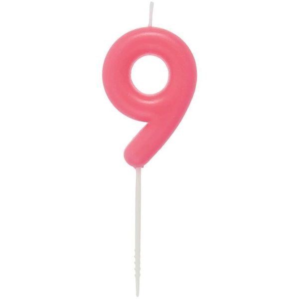 Produktbild: Zahlenkerze 9, Neon Pink