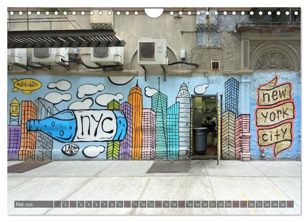 Produktbild: Stra&szlig;enkunst in New York - Graffiti und Murals (Wandkalender 2026 DIN A4 quer), CALVENDO Monatskalender