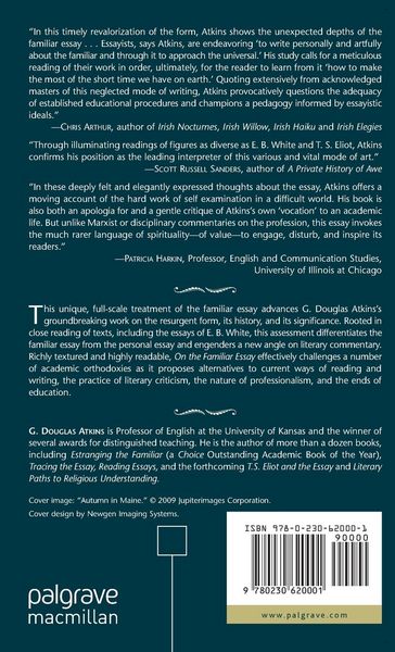 Produktbild: On the Familiar Essay