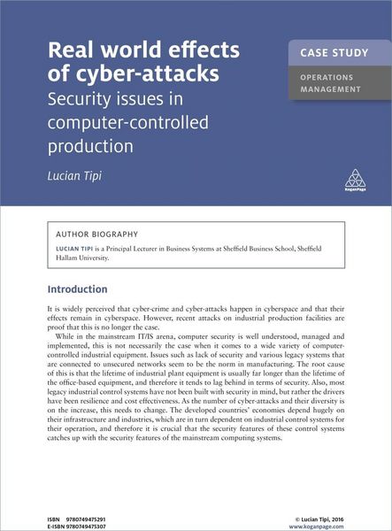 Produktbild: Case Study: Real World Effects of Cyber-Attacks