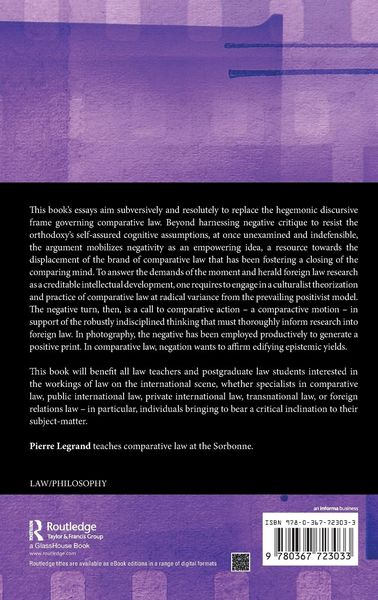 Produktbild: The Negative Turn in Comparative Law