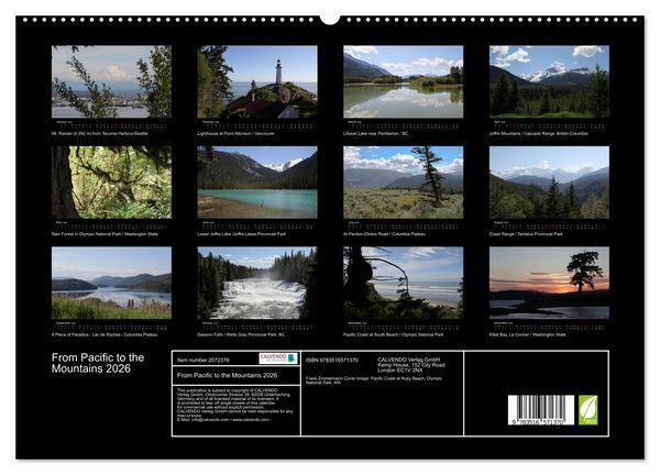 Produktbild: From Pacific to the Mountains 2026 (High Quality Premium Wall Calendar 2026 DIN A2 landscape),CALVENDO 12 Month Wall Calendar