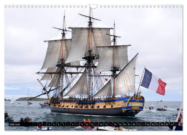 Produktbild: L'Hermione &agrave; Saint-Malo (Calendrier mural 2026 DIN A3 vertical), CALVENDO calendrier mensuel
