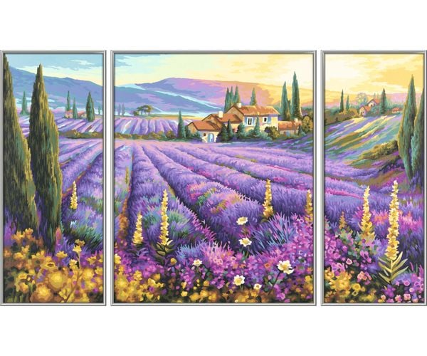 Produktbild: Malen nach Zahlen - Lavendelfelder (Triptychon)