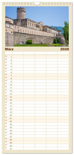 Produktbild: Familienplaner 2026 - Trient - Hauptstadt des Trentino mit 5 Spalten (Wandkalender, 21 x 45 cm) CALVENDO