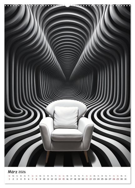 Produktbild: Abstrakte Illusionen (Wandkalender 2026 DIN A2 hoch), CALVENDO Monatskalender