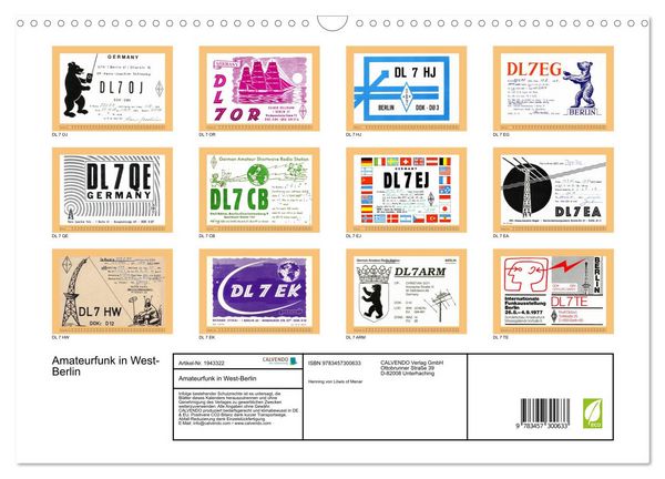 Produktbild: Amateurfunk in West-Berlin (Wandkalender 2026 DIN A3 quer), CALVENDO Monatskalender