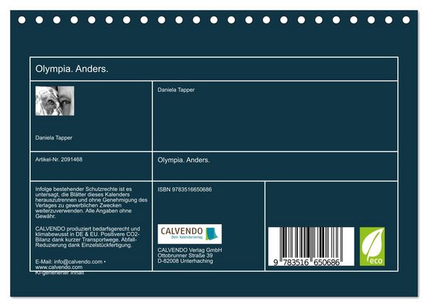 Produktbild: Olympia. Anders. (Tischkalender 2026 DIN A5 quer), CALVENDO Monatskalender