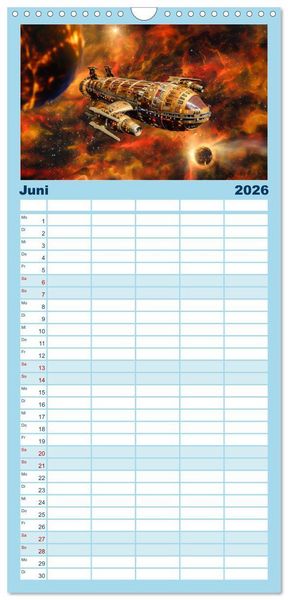 Produktbild: Familienplaner 2026 - Sternenreisen - Ein kosmischer Kalender mit 5 Spalten (Wandkalender, 21 x 45 cm) CALVENDO