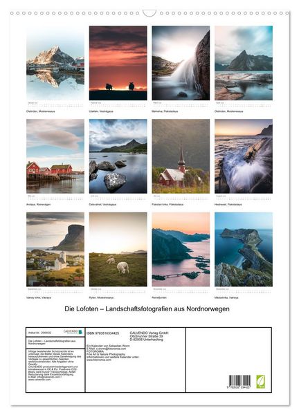 Produktbild: Die Lofoten &ndash; Landschaftsfotografien aus Nordnorwegen (Wandkalender 2026 DIN A2 hoch), CALVENDO Monatskalender