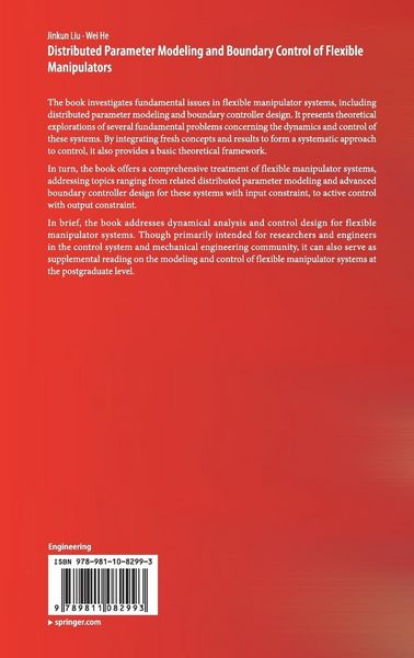 Produktbild: Distributed Parameter Modeling and Boundary Control of Flexible Manipulators